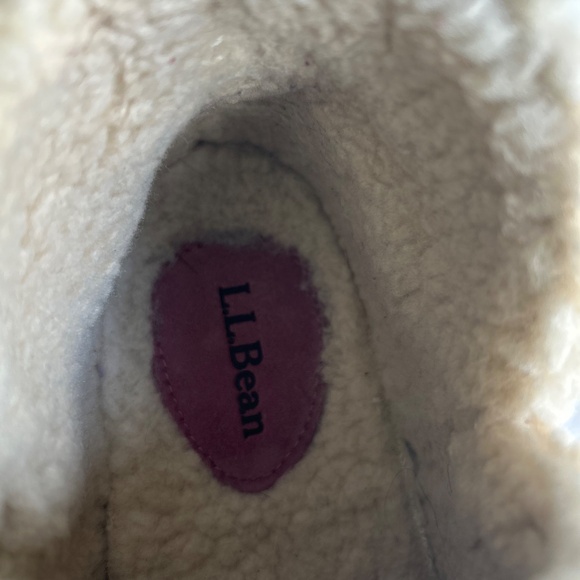 L.L. Bean Dust Pink Suede Faux Fur Lining Rubber Outsole Moccasin Boots size 8 - Picture 9 of 14